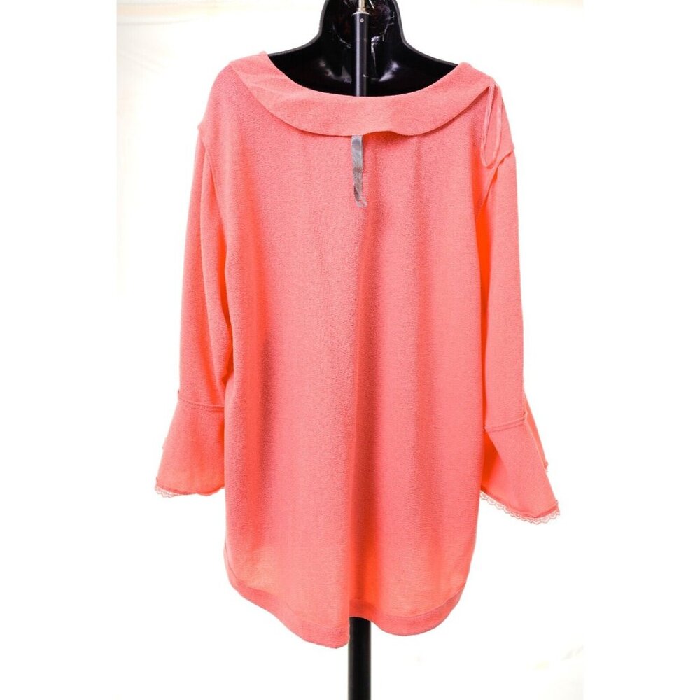 Melissa McCarthy Seven7 Top Lace Ruffle Sleeve Blouse Women's Sz 2X - Picture 4 of 16